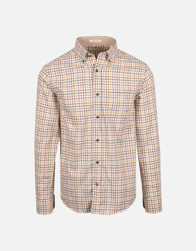 Reg Twill Check Shirt Deep Orange