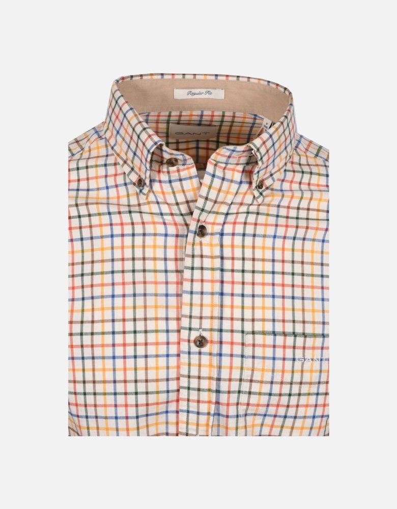 Reg Twill Check Shirt Deep Orange