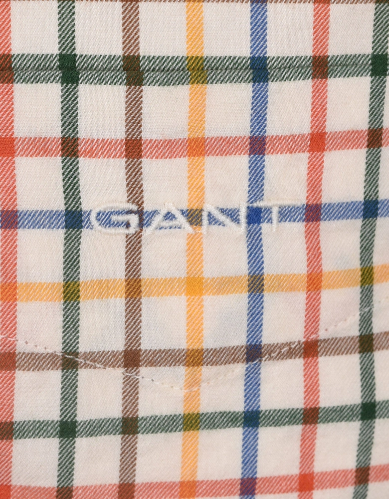Reg Twill Check Shirt Deep Orange