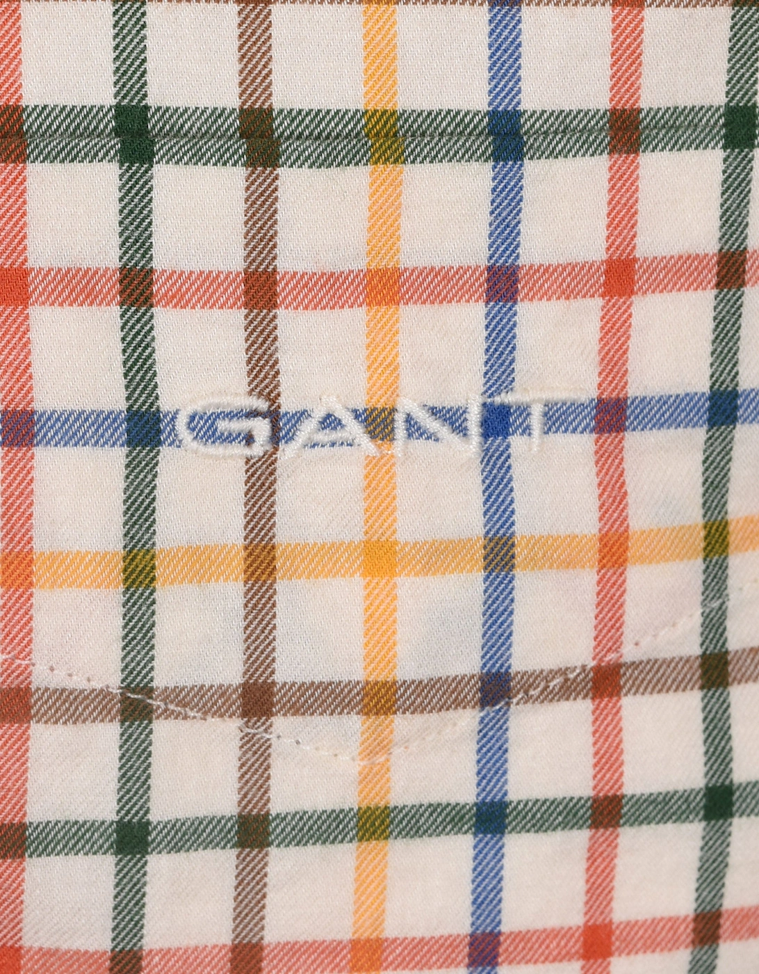 Reg Twill Check Shirt Deep Orange