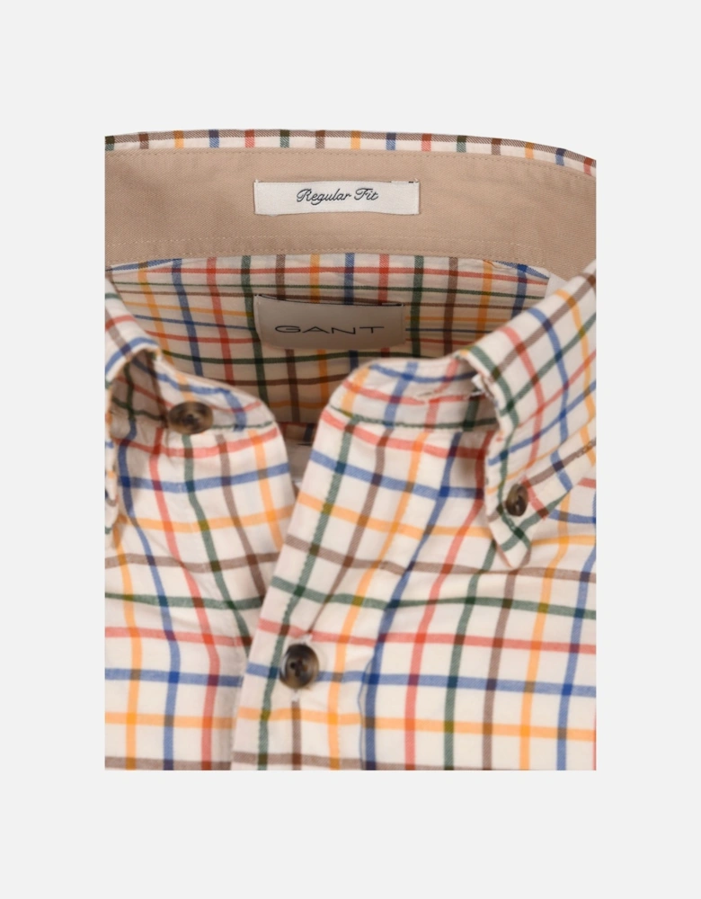Reg Twill Check Shirt Deep Orange