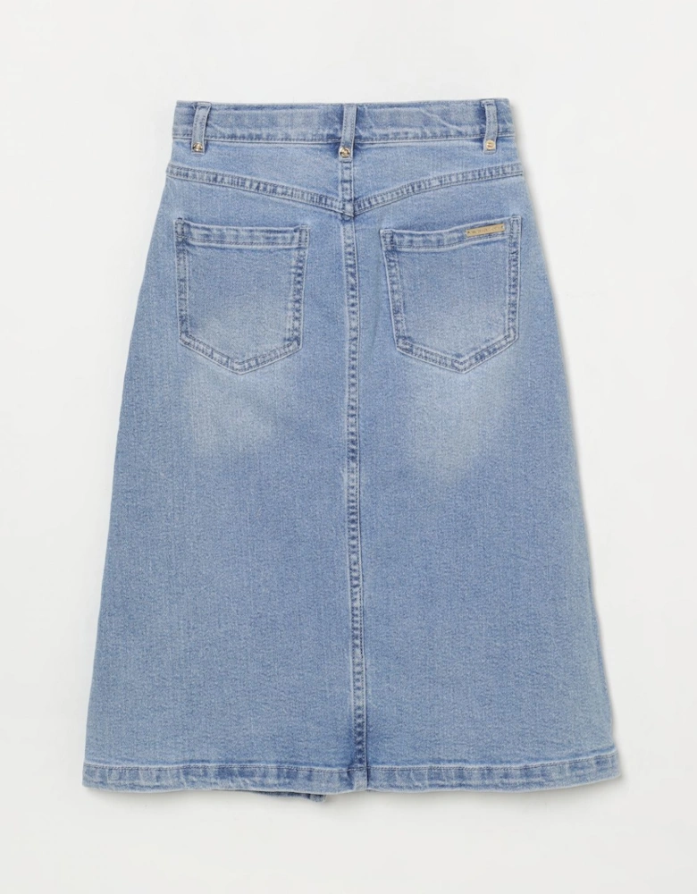 Denim Skirt Front Slit