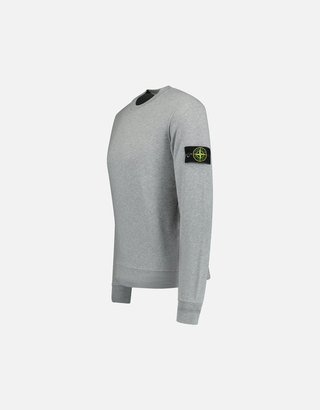 Compass Badge Organic Cotton Crewneck Sweatshirt Grey