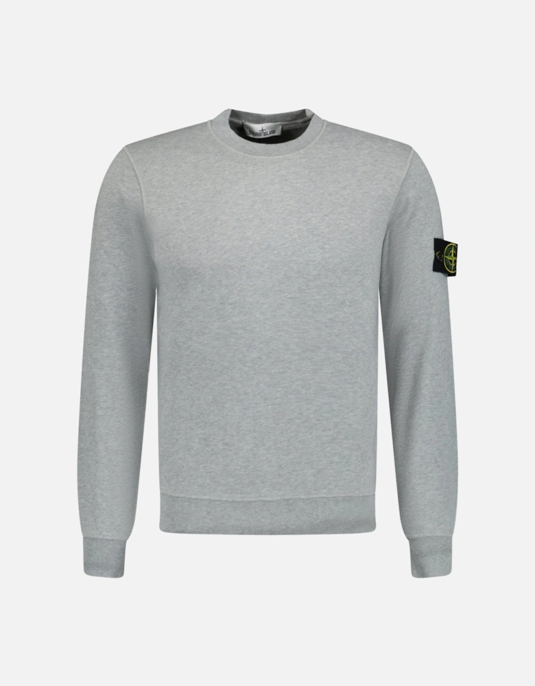 Compass Badge Organic Cotton Crewneck Sweatshirt Grey