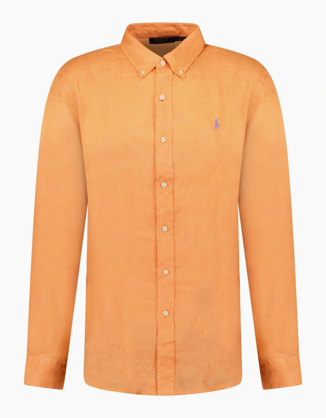 Polo Ralph Lauren Men's Polo Ralph Lauren Custom Fit Linen Shirt in Poppy - Orange