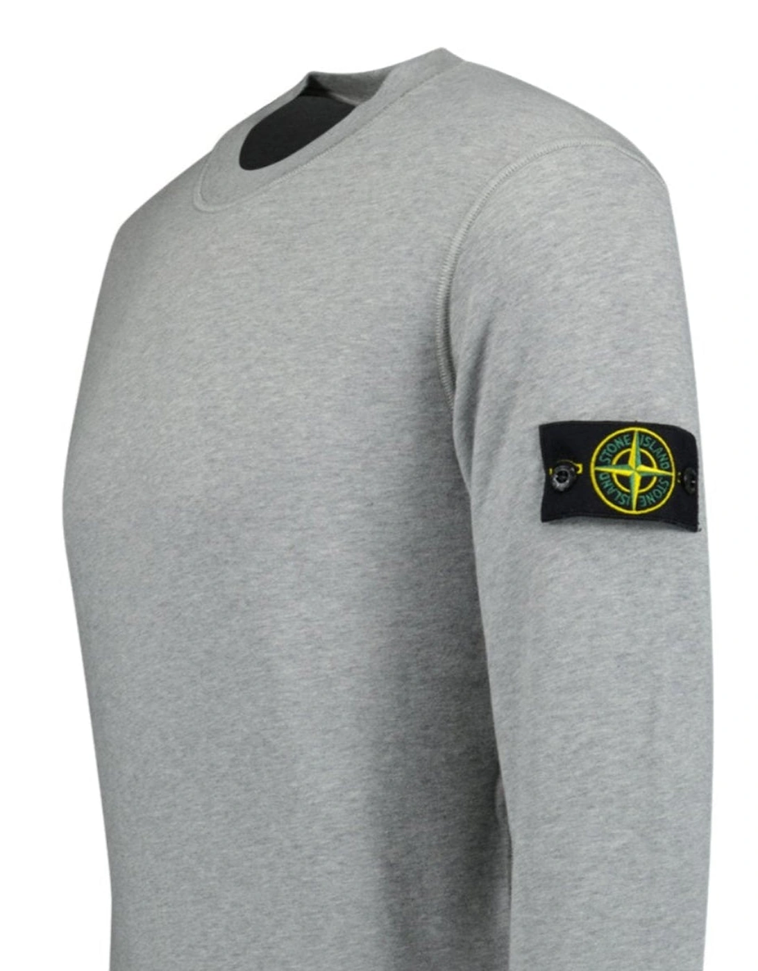 Compass Badge Organic Cotton Crewneck Sweatshirt Grey