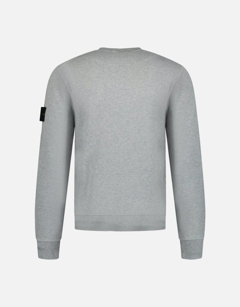 Compass Badge Organic Cotton Crewneck Sweatshirt Grey