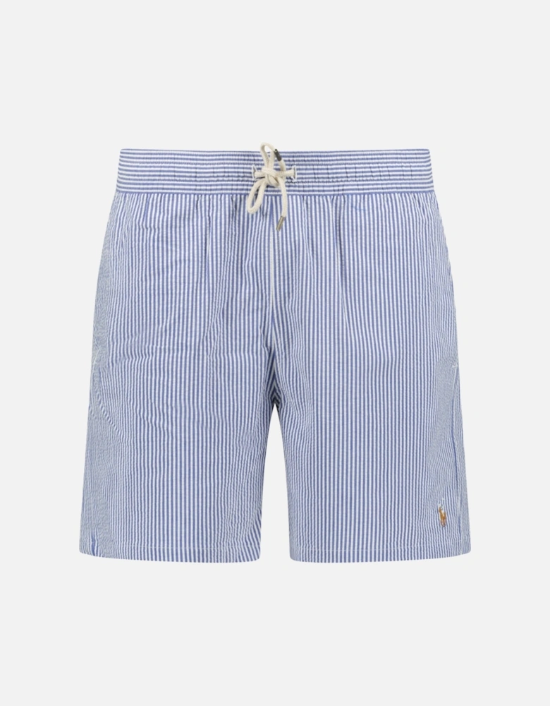 Traveler Classic Swim Trunk in Cruise Royal Seersucker