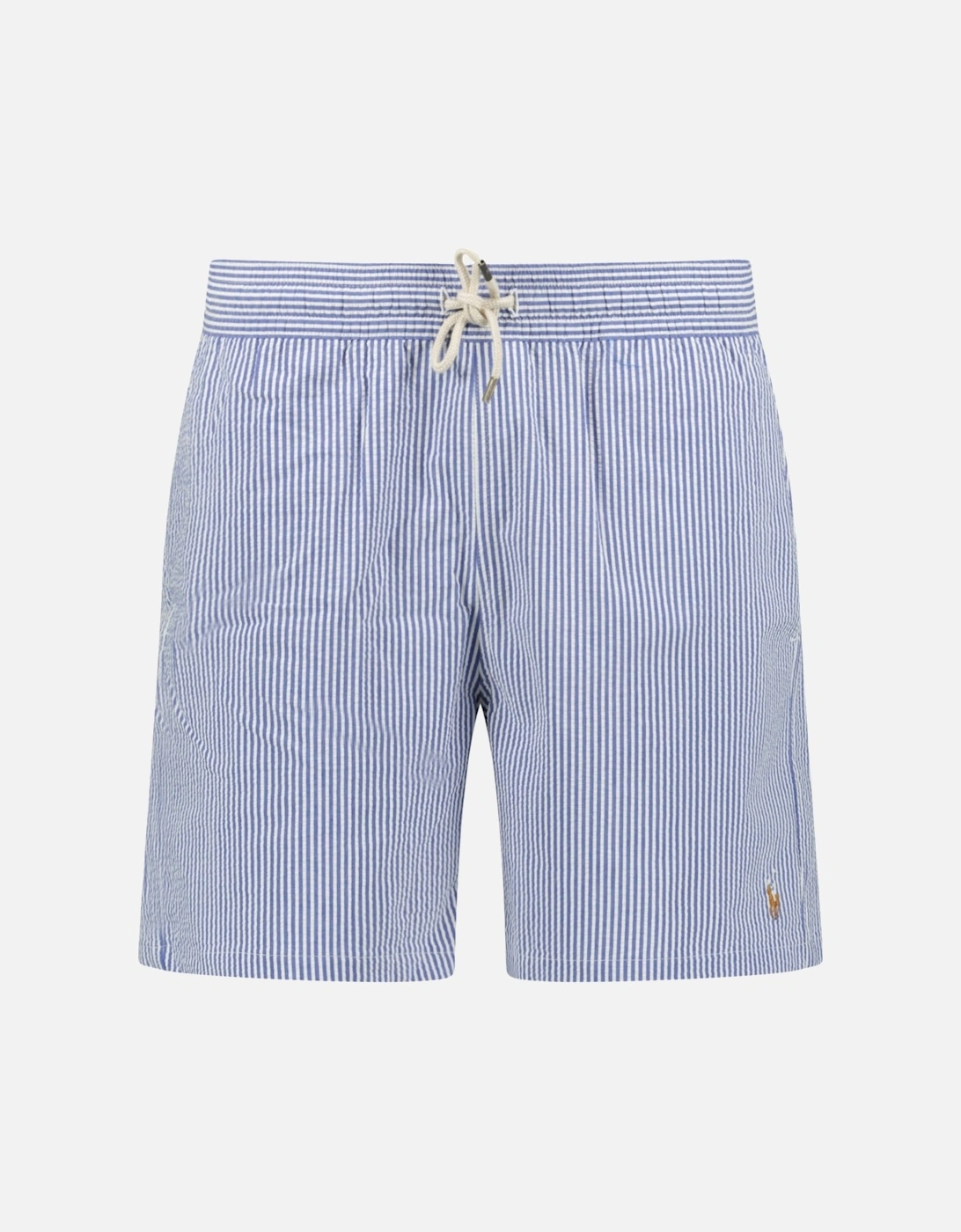 Traveler Classic Swim Trunk in Cruise Royal Seersucker, 5 of 4