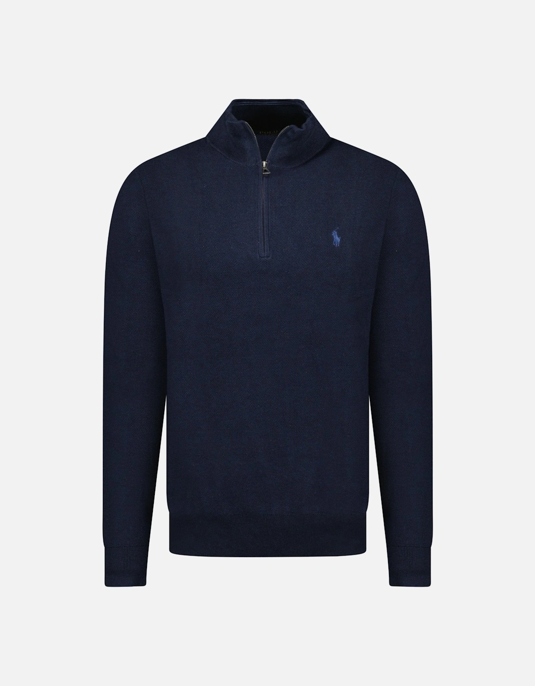 Knit Quarter Zip Jumper in Navy, 3 of 2