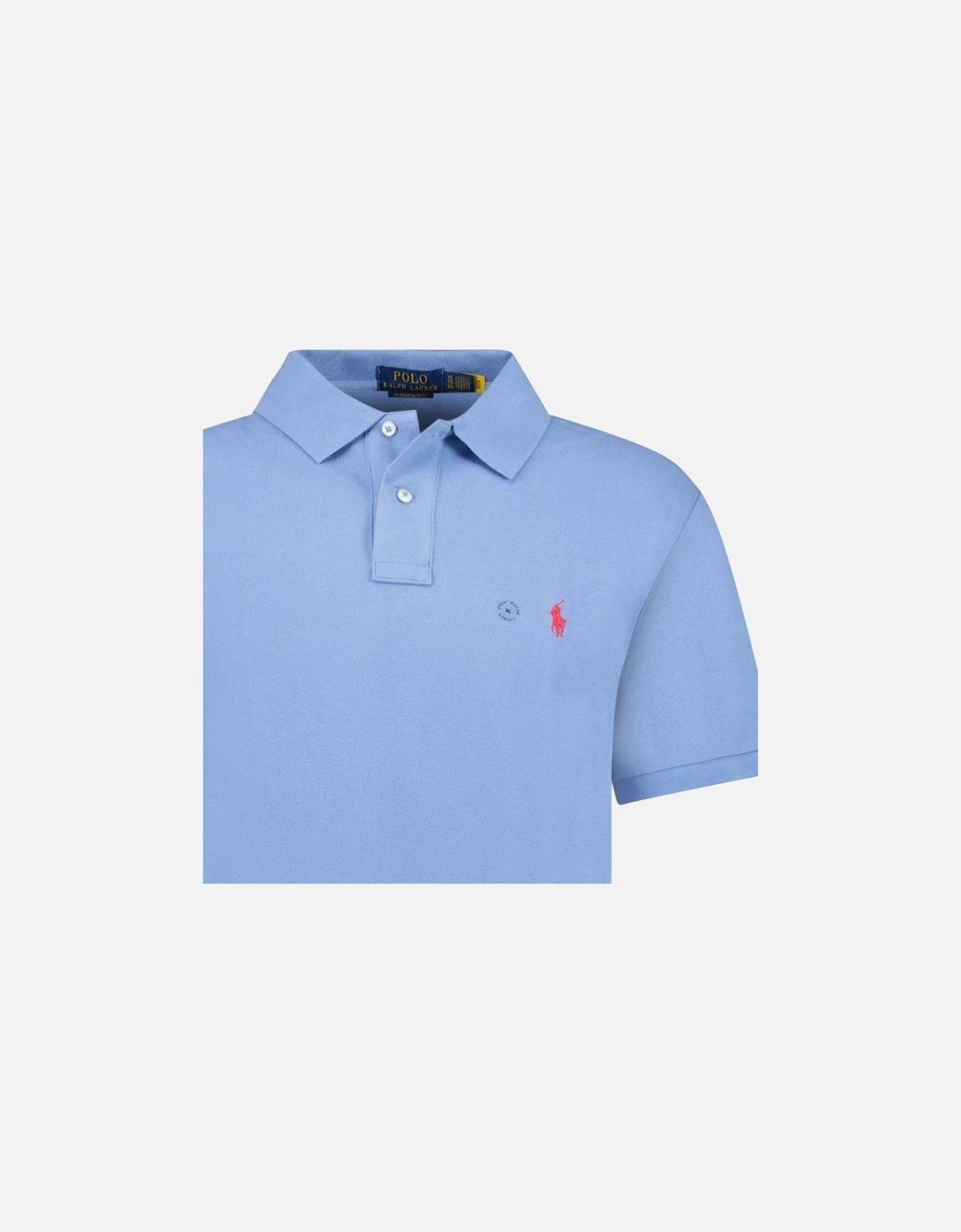Custom Slim Fit Mesh Polo Shirt in Campus Blue