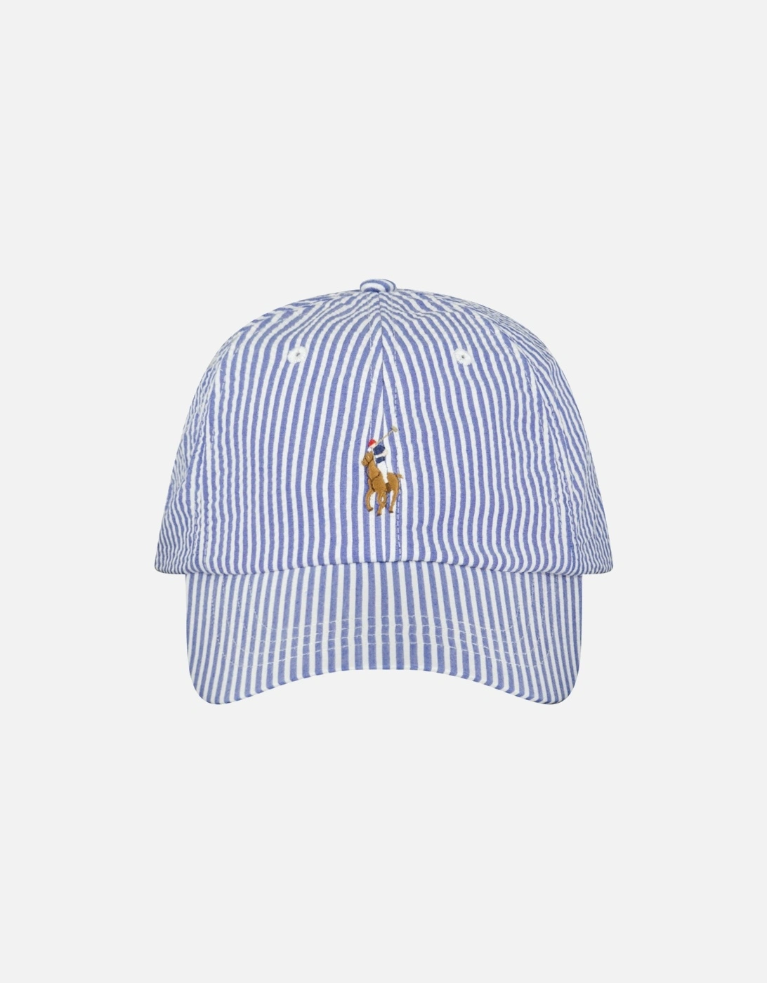 Cotton Sport Baseball Cap in Blue/ White Stripe, 3 of 2