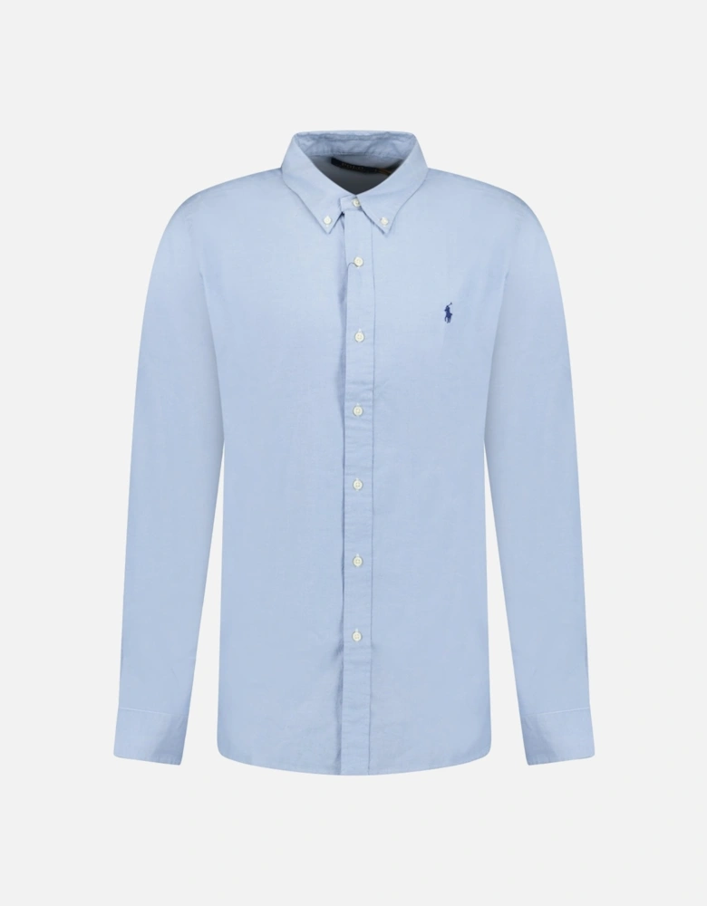 Ralph Lauren Custom Fit Stretch Long Sleeve Sport Shirt in Blue