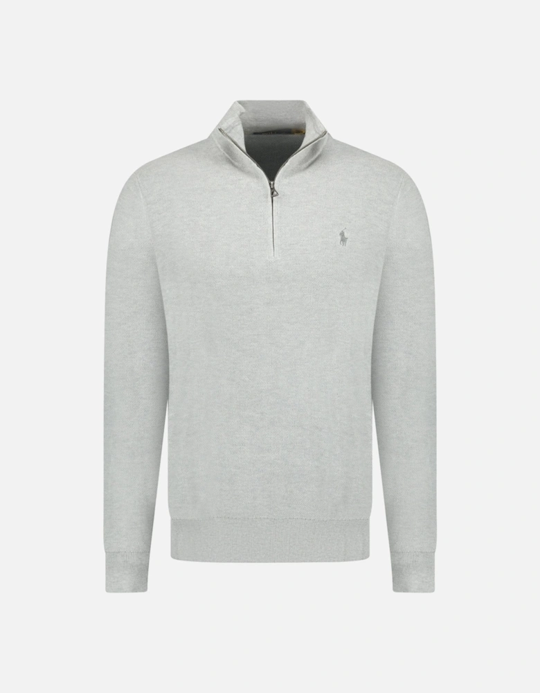 Knit Quarter Zip Jumper in Andover Heather