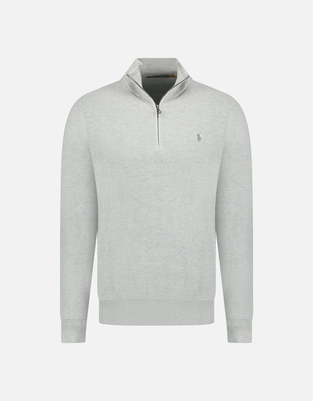 Knit Quarter Zip Jumper in Andover Heather, 3 of 2