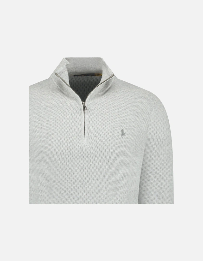 Knit Quarter Zip Jumper in Andover Heather