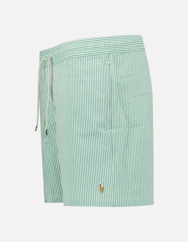 Traveler Classic Swim Trunk in Raft Green Seersucker