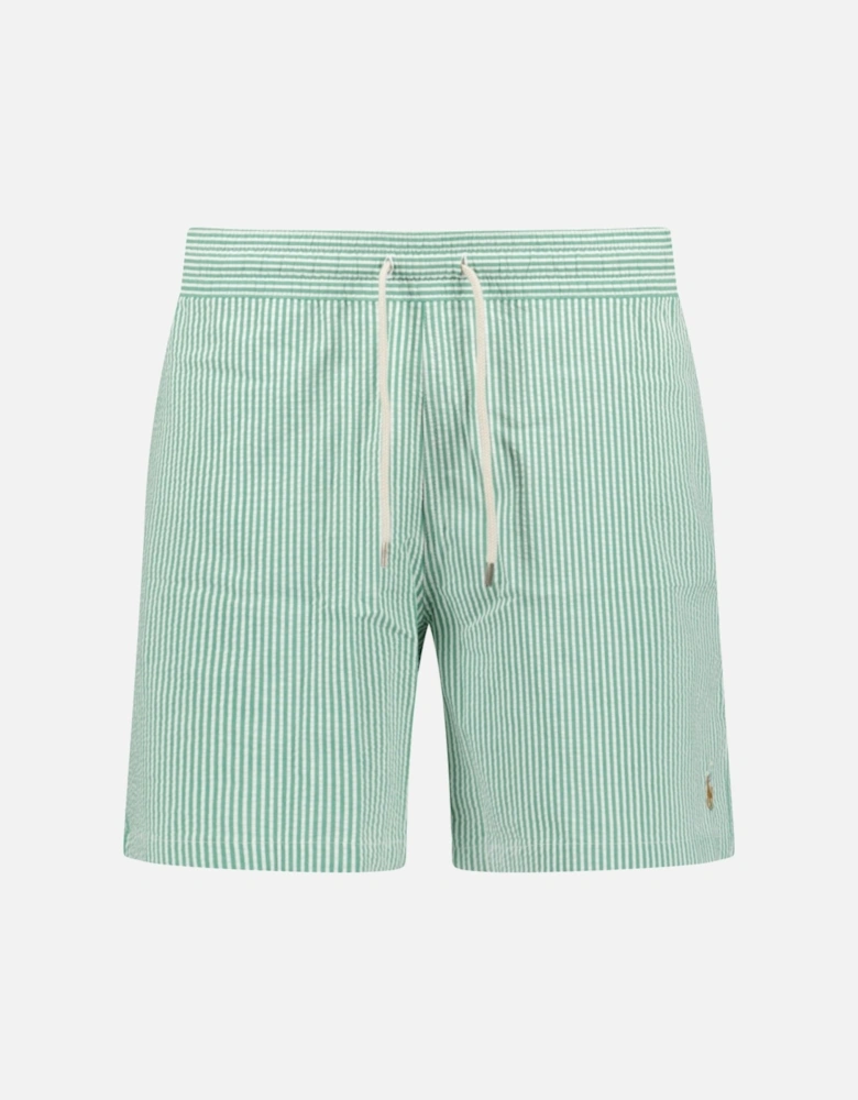 Traveler Classic Swim Trunk in Raft Green Seersucker