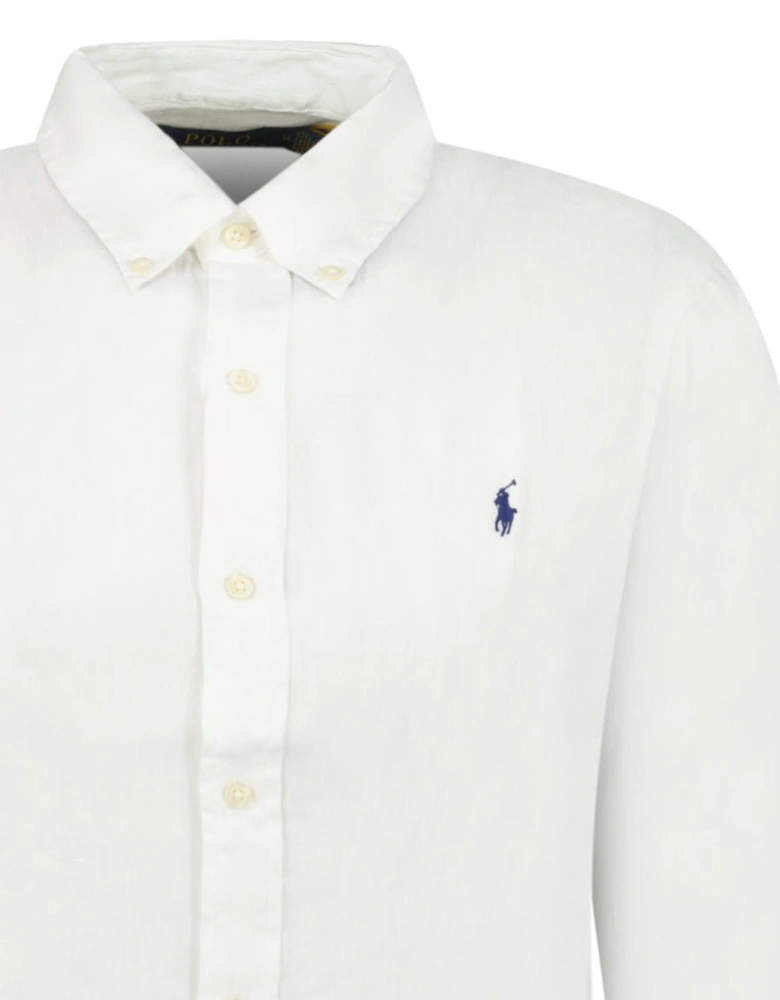 Custom Fit Linen Shirt in Ceramic White