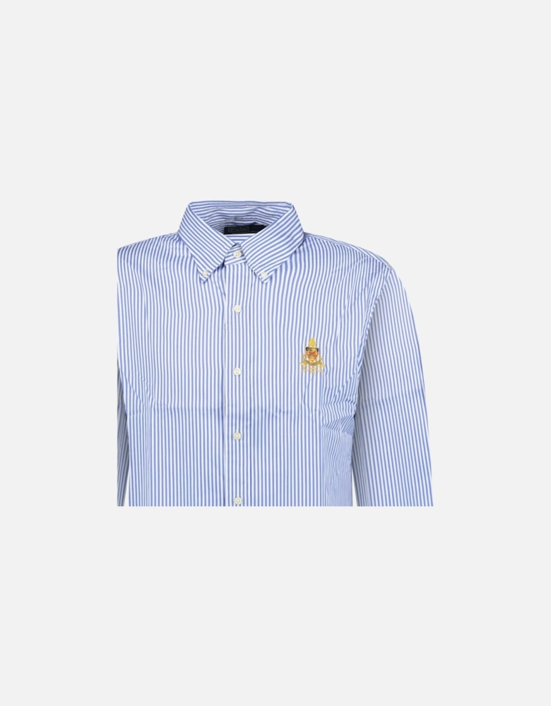 Ralph Lauren Custom Fit Long Sleeve Sport Shirt White/Blue