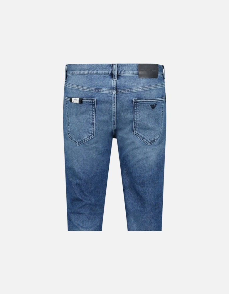 J16 Slim-Cut Stonewashed Jeans in Blue