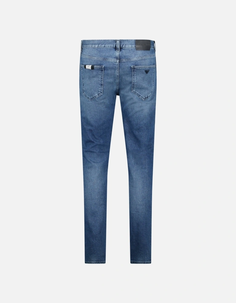 J16 Slim-Cut Stonewashed Jeans in Blue