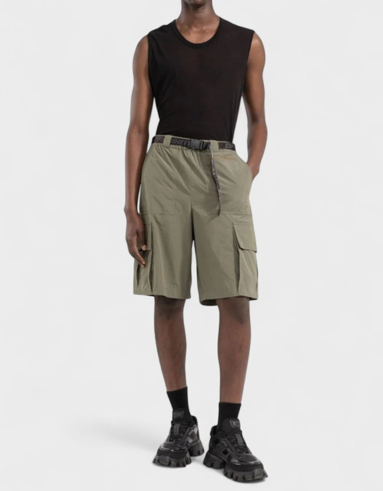 Industrial Belt Cargo Shorts Green