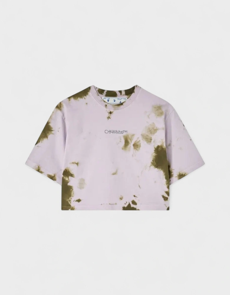 Bling Tie Dye Crop T-Shirt Lilac
