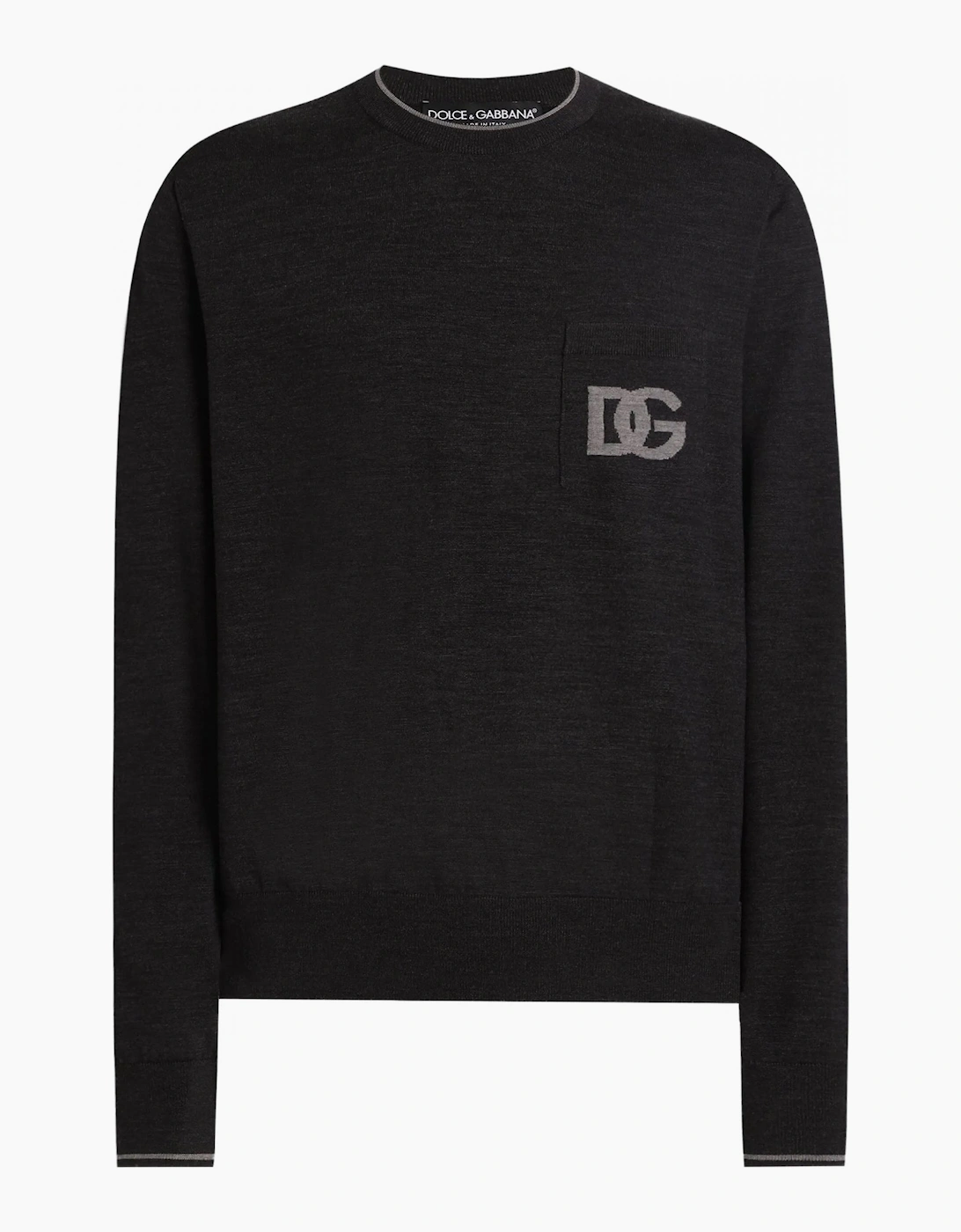 Dolce & Gabbana Men's EMBROIDERED DG SWEATER - Black - Size: 48