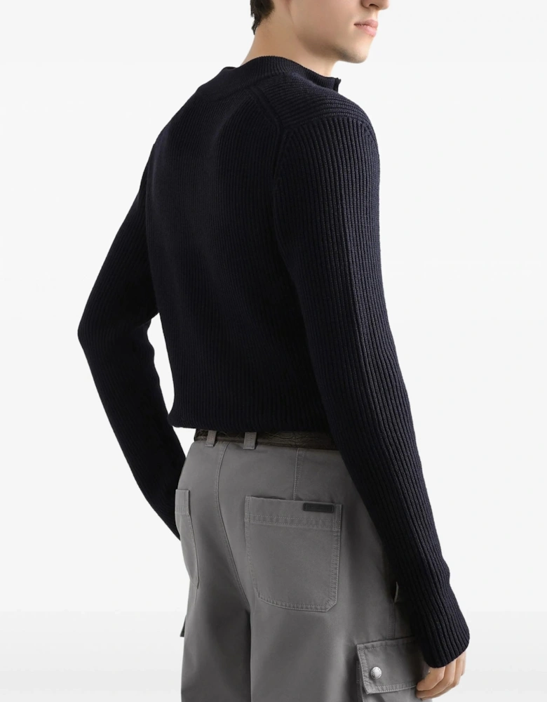 QUARTER ZIP LOGO SWEATER