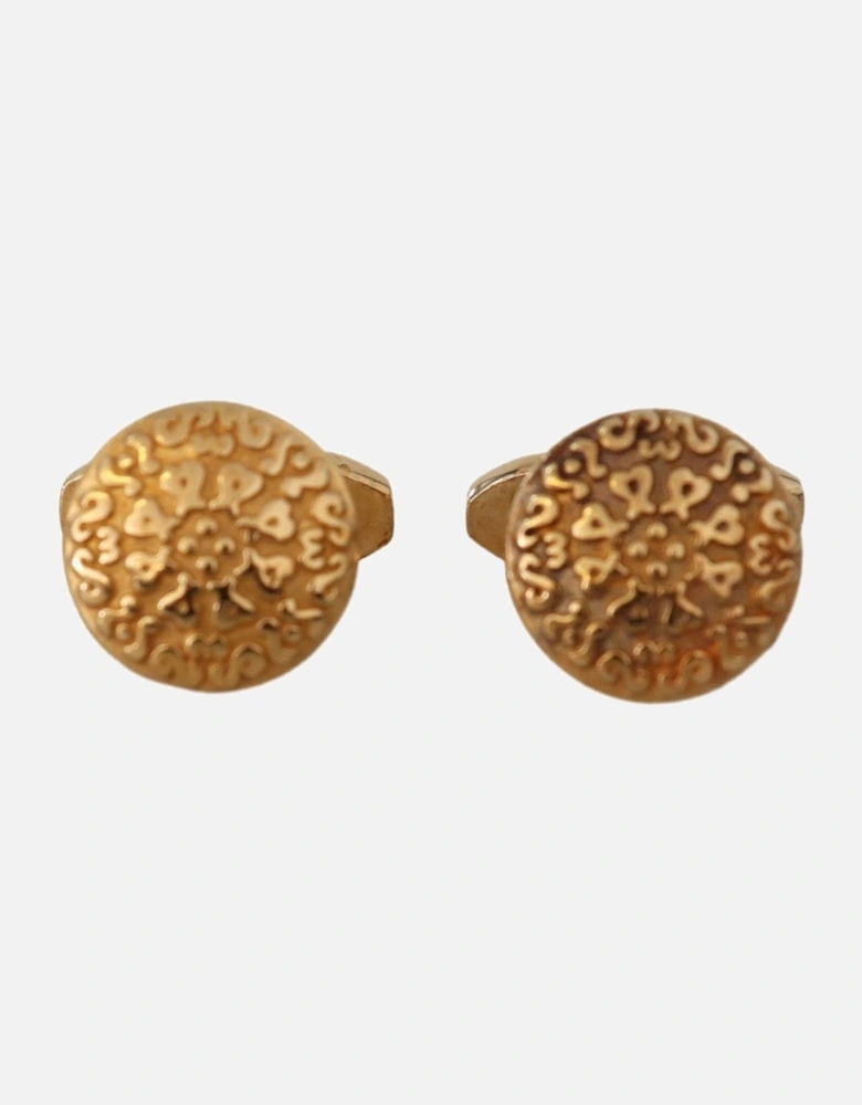 Gold Cufflinks Ornate Design