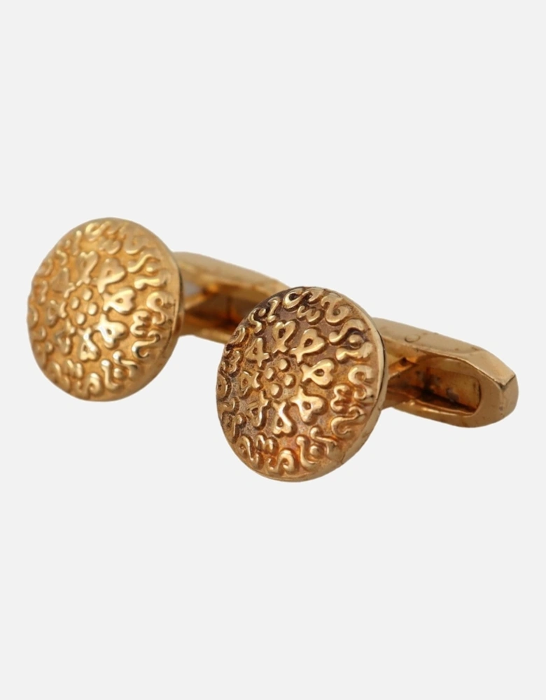 Gold Cufflinks Ornate Design