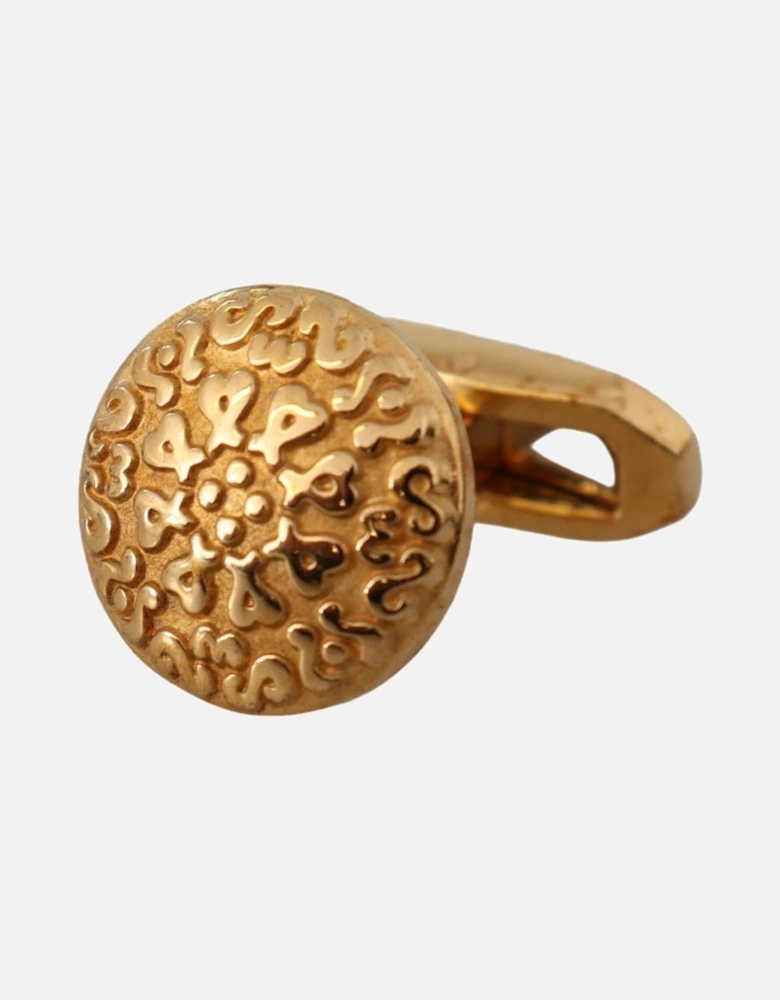 Gold Cufflinks Ornate Design