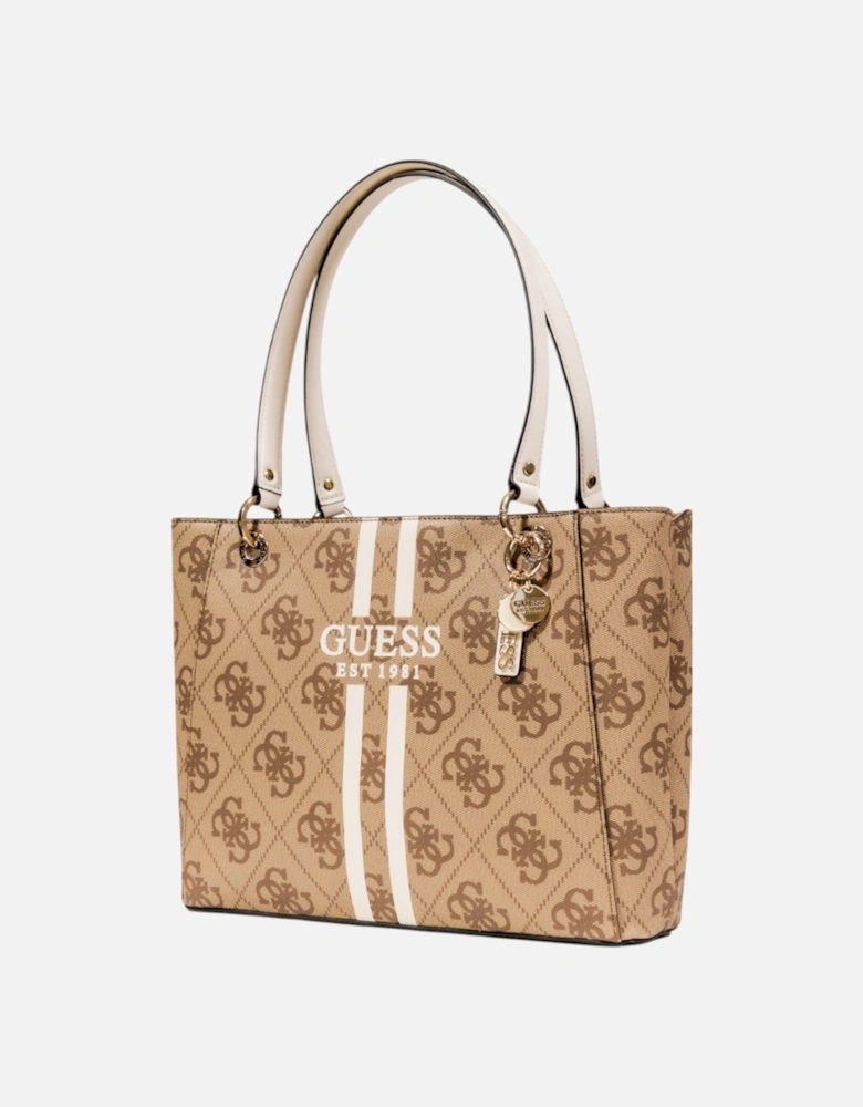 Printed Handbag with Zip and Inside Pockets