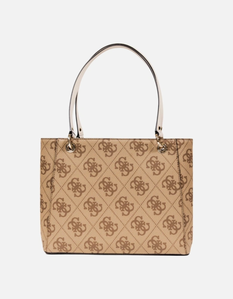 Printed Handbag with Zip and Inside Pockets