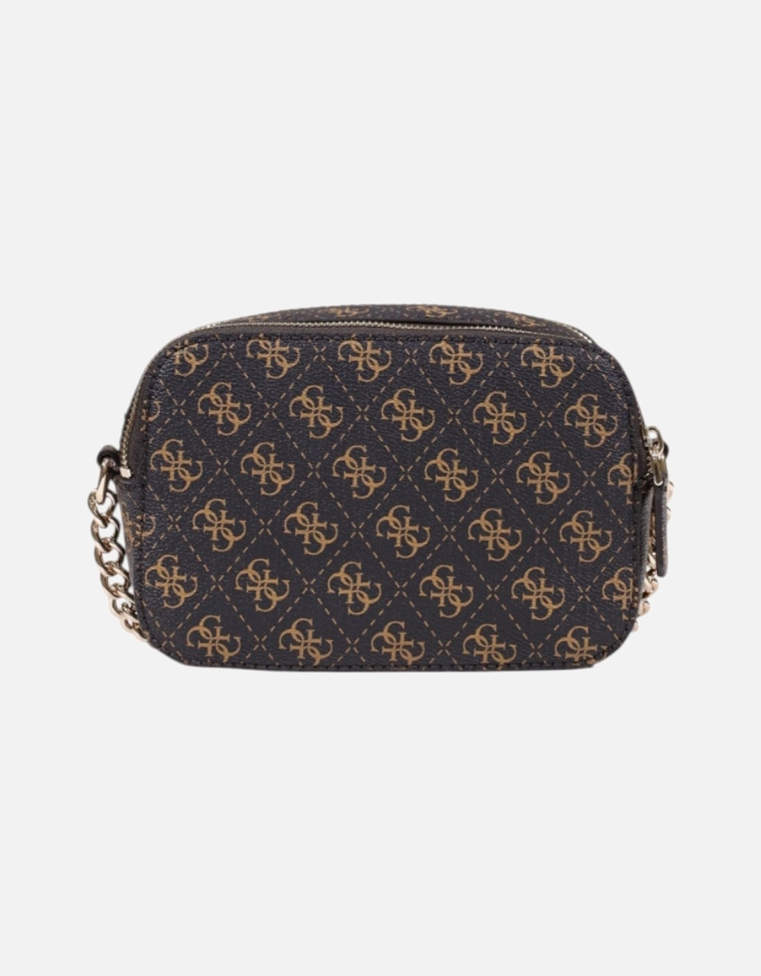 Print Shoulder Bag with Zip Fastening and Inside Pockets
