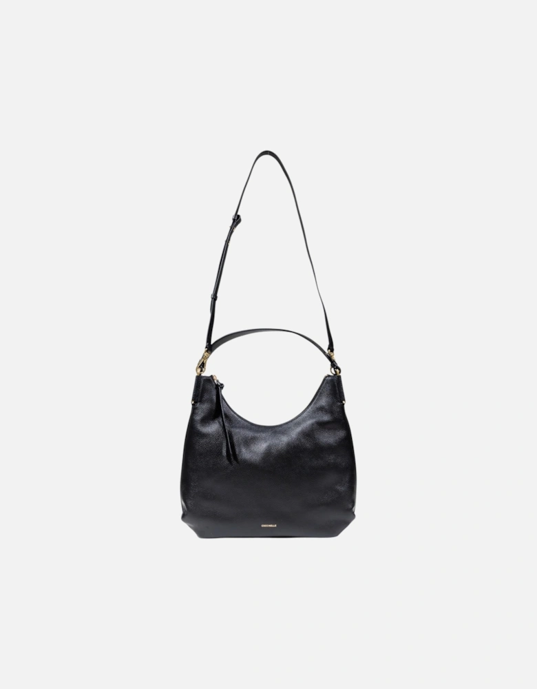 Leather Handbag with Zip and Shoulder Strap
