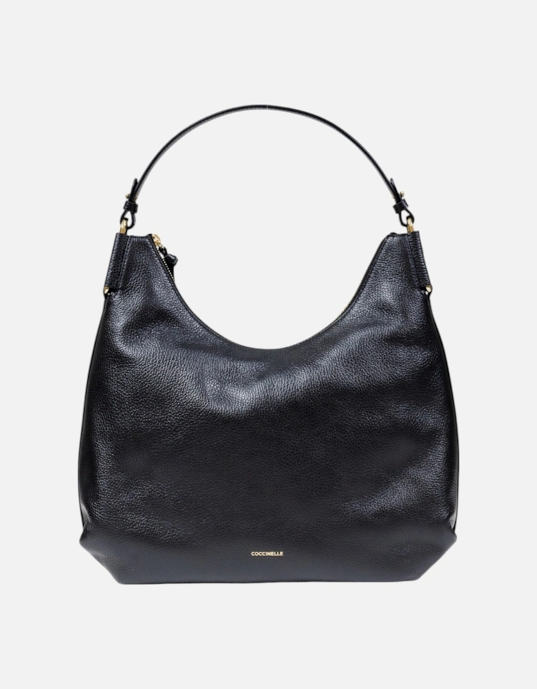 Leather Handbag with Zip and Shoulder Strap