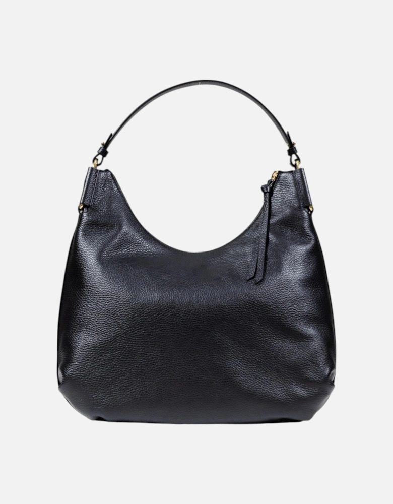 Leather Handbag with Zip and Shoulder Strap