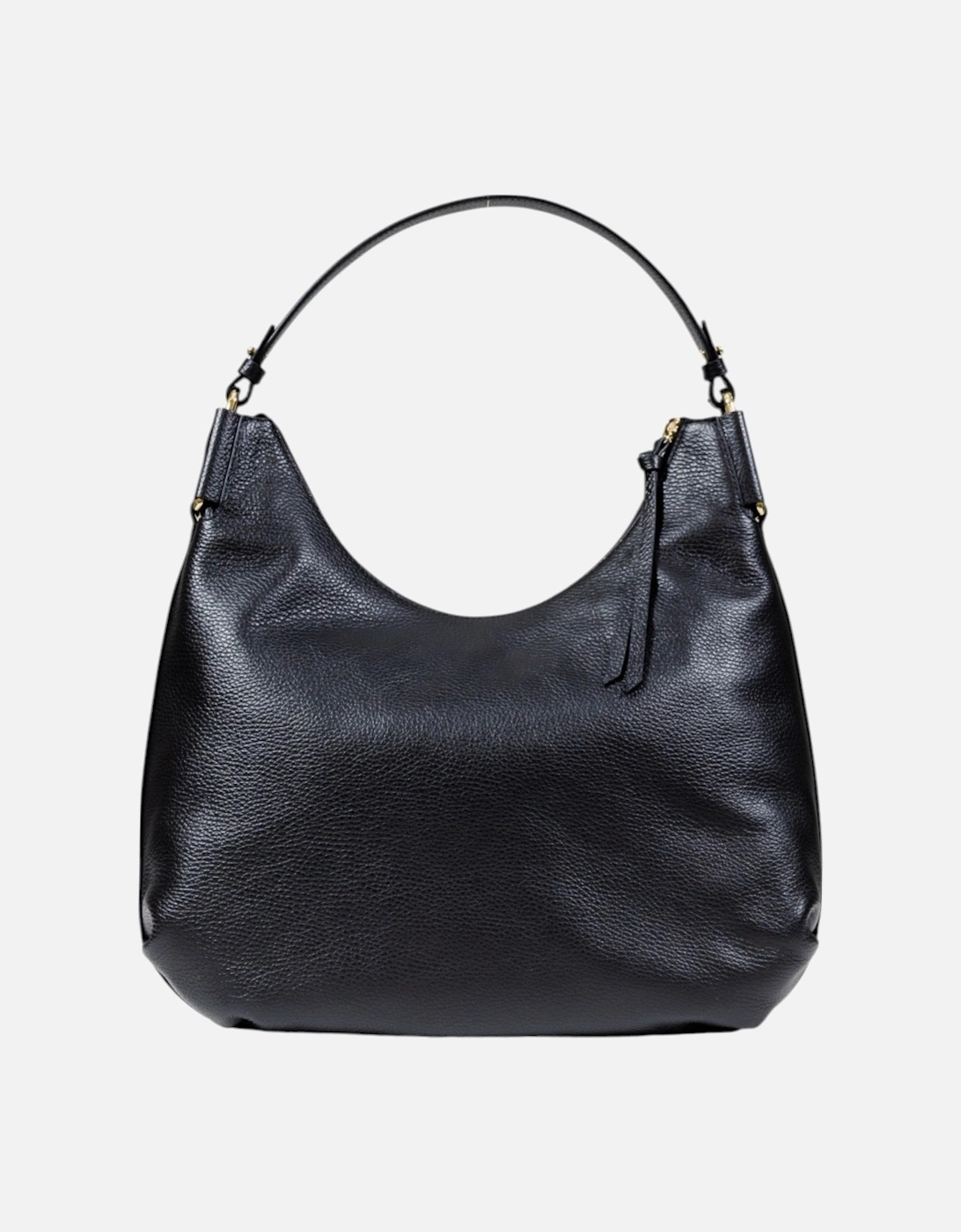 Leather Handbag with Zip and Shoulder Strap