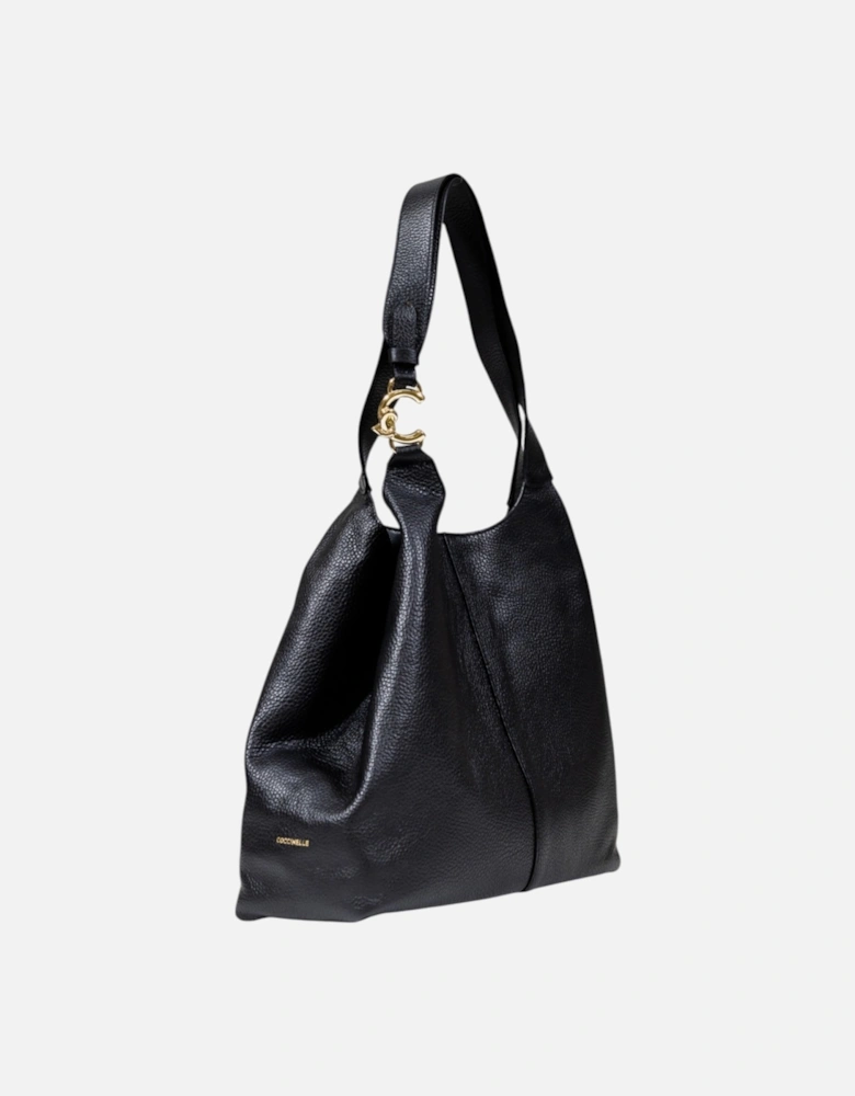 Leather Handbag with Button Fastening