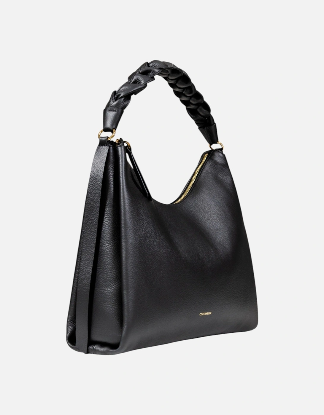 Leather Zip-Closure Bag with Inside Pockets