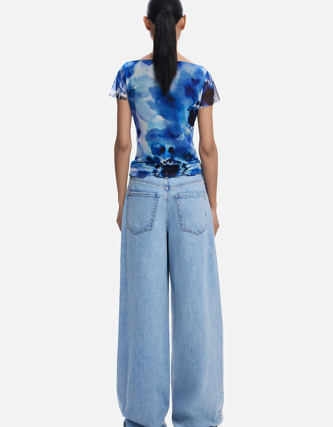 Print Fitted Short Sleeve Top