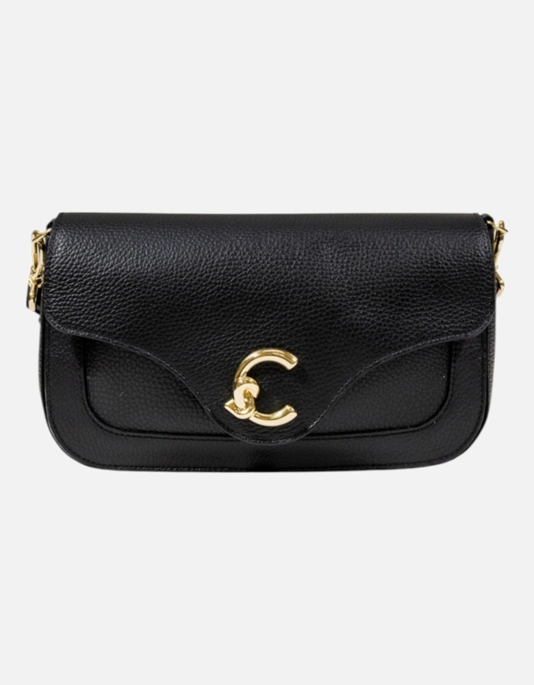Elegant Leather Bag with Inside Pockets and Magnetic Fastening