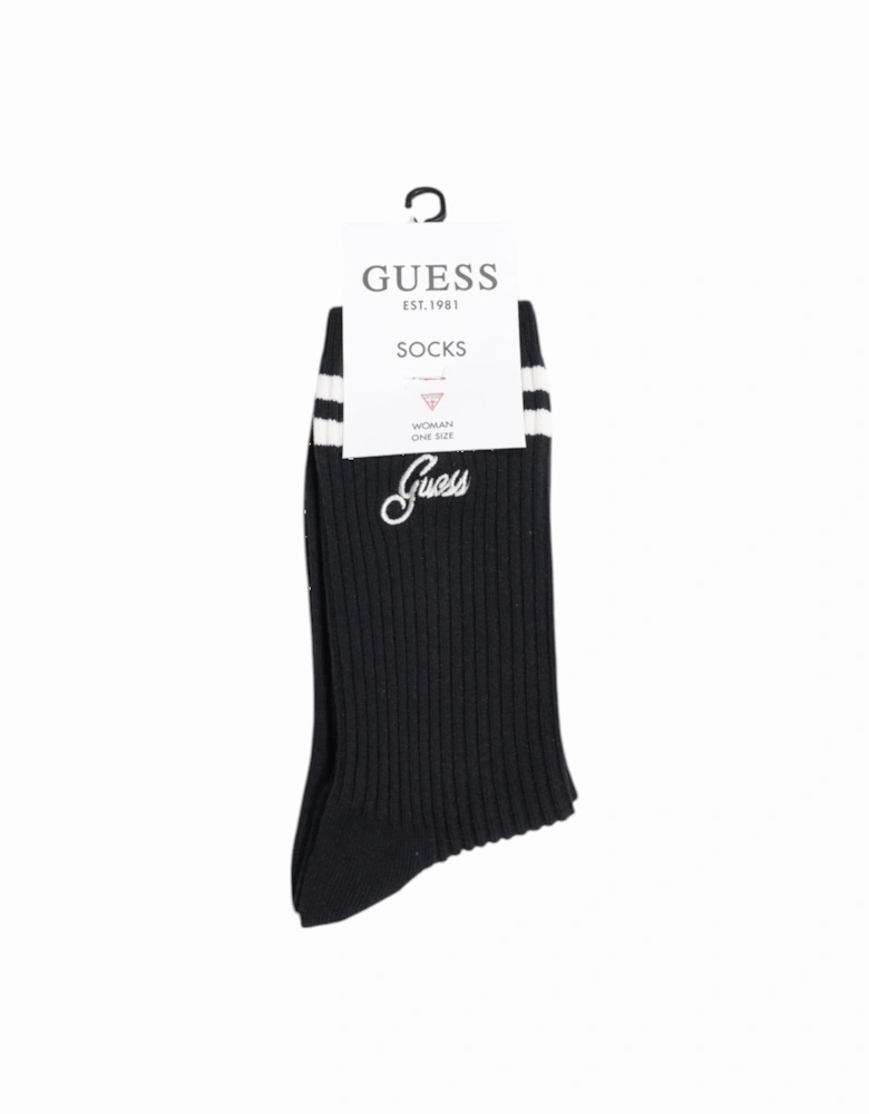 Socks Ribbed Striped Logo