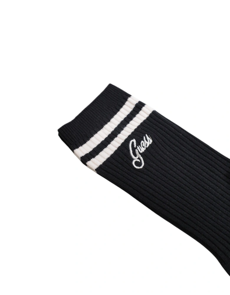 Socks Ribbed Striped Logo