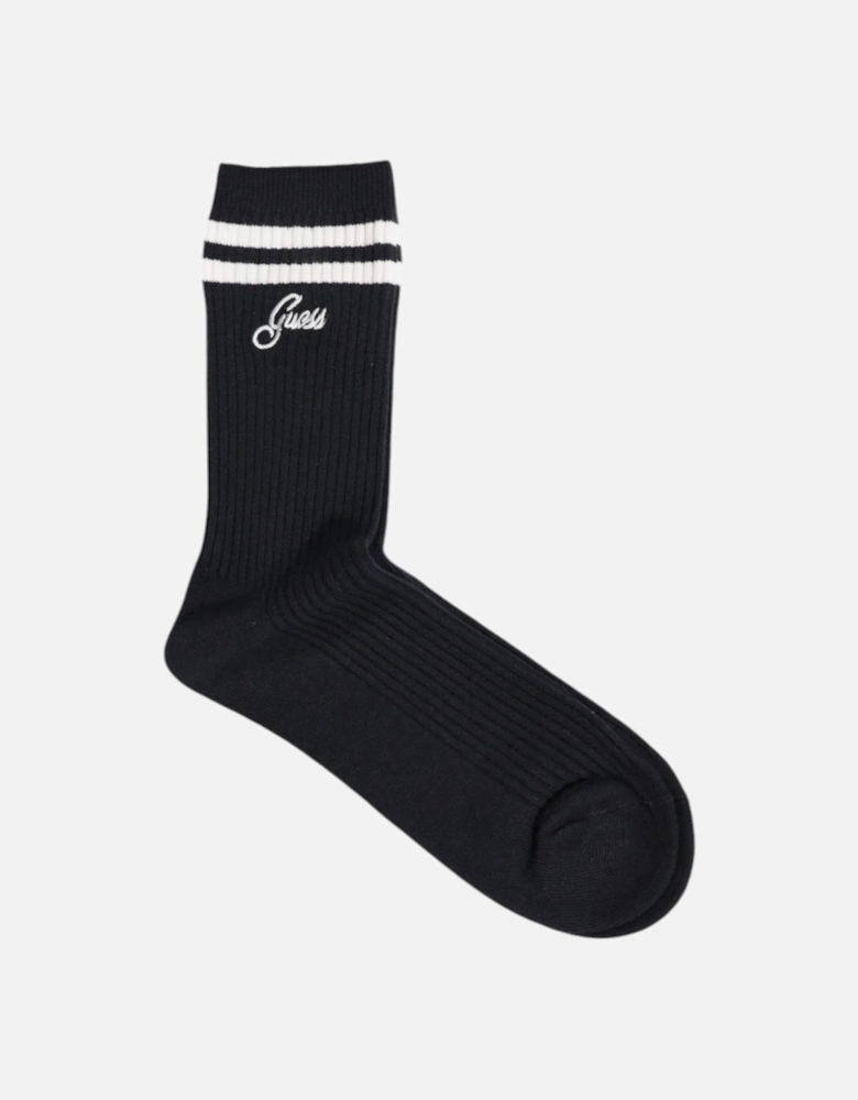 Socks Ribbed Striped Logo