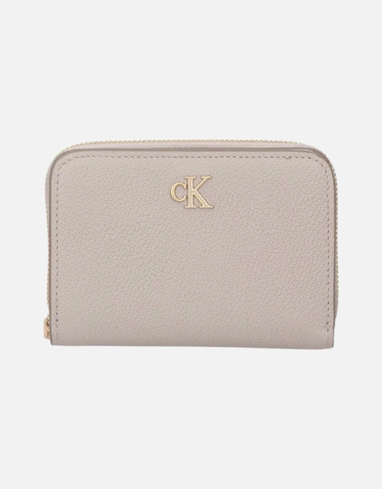 Leather Wallet with Zip and Button Fastening