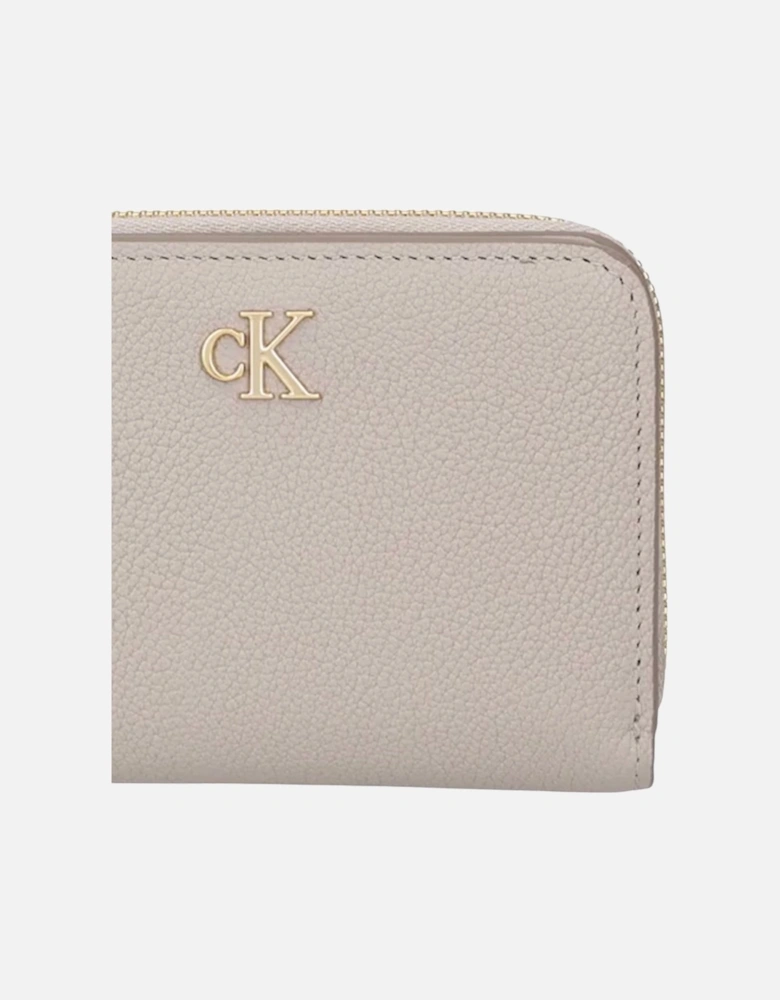 Leather Wallet with Zip and Button Fastening