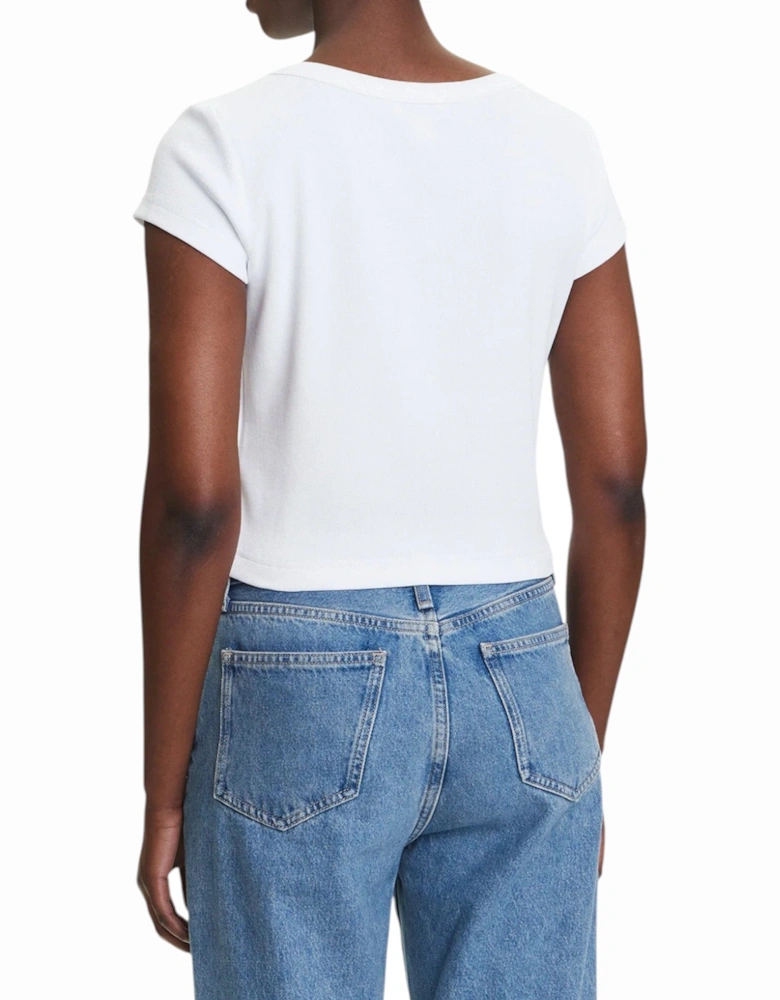 Ribbed Knit Logo TShirt
